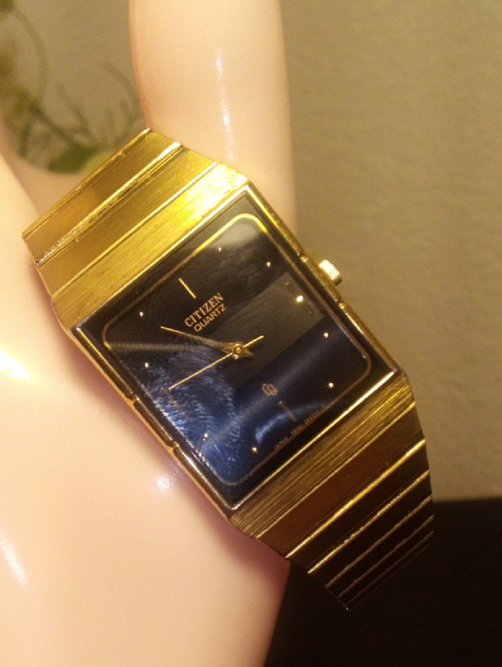 Citizen Gold-Tone Watch with Blue Dial